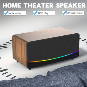 Cyboris-Barra de sonido de TV para cine en casa, altavoz vintage de dientes azules 2,1, sistema de sonido de cine en casa, barra de sonido de madera, subwoofer inalámbrico auxiliar, 5,3 - Product Image 4