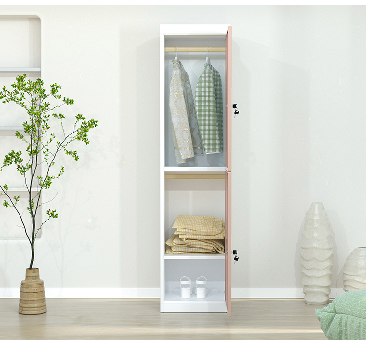 2 Doors Metal Locker Cabinet Vertical Standing With Hanger 2