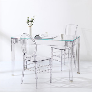 Nhà Máy Bán Buôn Bắc Âu Thiết Kế Hiện Đại Hình Chữ Nhật Hình Chữ Nhật Hổ Phách Tempered <span class=keywords><strong>Glass</strong></span> Trong Suốt Acrylic Phòng Ăn Bảng - Product Image 2