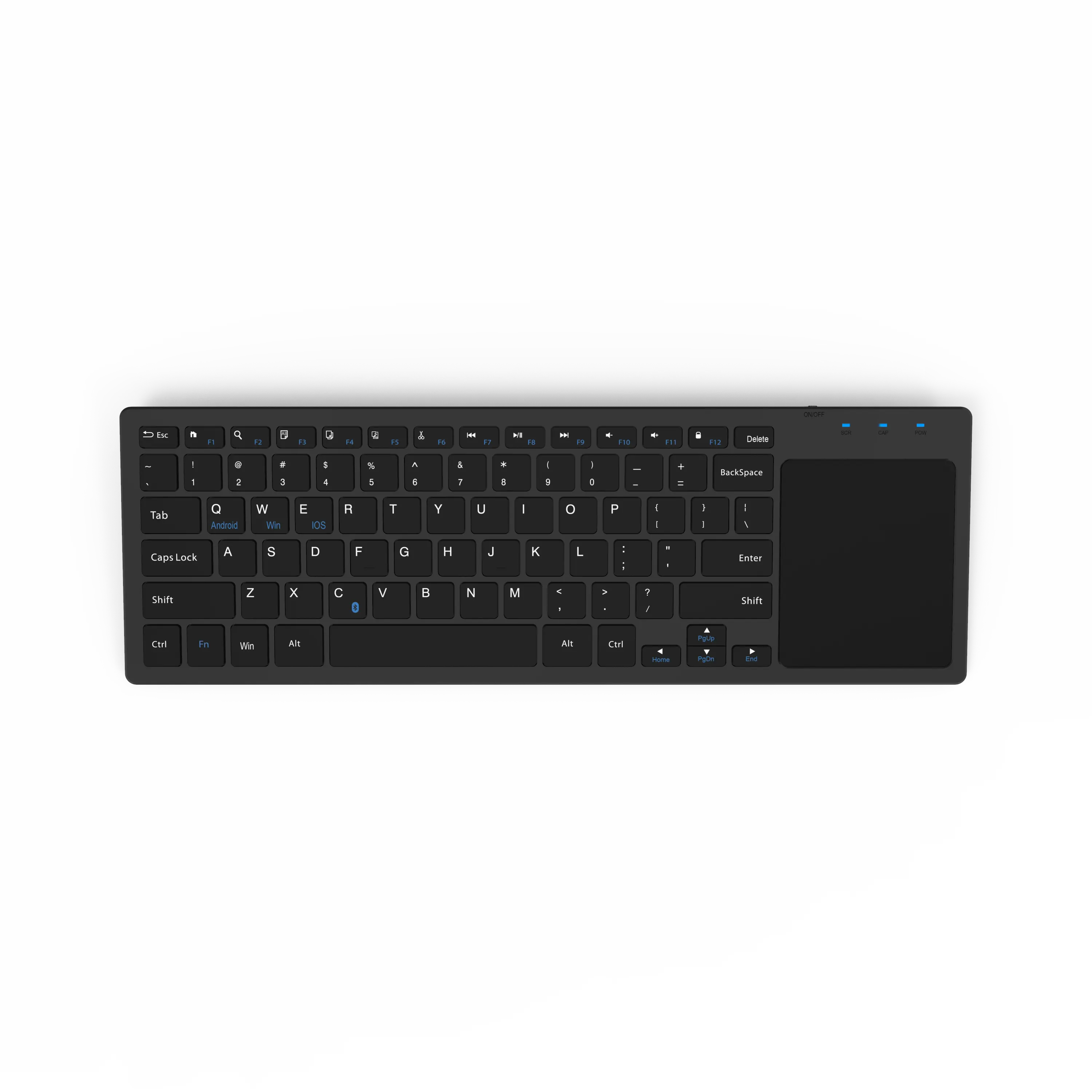 AIKUN-teclado inalámbrico recargable AX8005, teclas silenciosas y panel táctil, ahorro de energía automático, interruptor de tijera