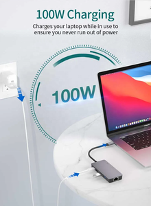 พอร์ต8ใน1ฮับ USB-C เครือข่ายหลายช่องแบบพกพา4K HDTV USB Type C HUB 4K GIG abit Ethernet - Product Image 6