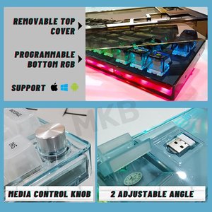 DKT66 Wireless Mechanical Keyboard Kit Transparente Schale RGB Light Full Key Hot Swap able Ausgestattet mit Knopf DIY Tastatur - Product Image 4
