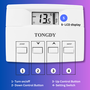 Tongdy High-Accuracy Digital Display VAV Room Thermostat - Designed for Precise <strong>Control</strong> in VAV Systems - Product Image 2