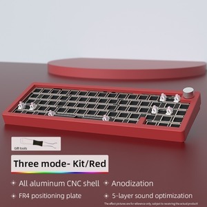 Kit de teclado mecánico AL65 Aluminio personalizado Tri-mode BT/2,4G/Tipo-C 65% Diseño RGB Base de teclado para juegos de intercambio en caliente - Product Image 2