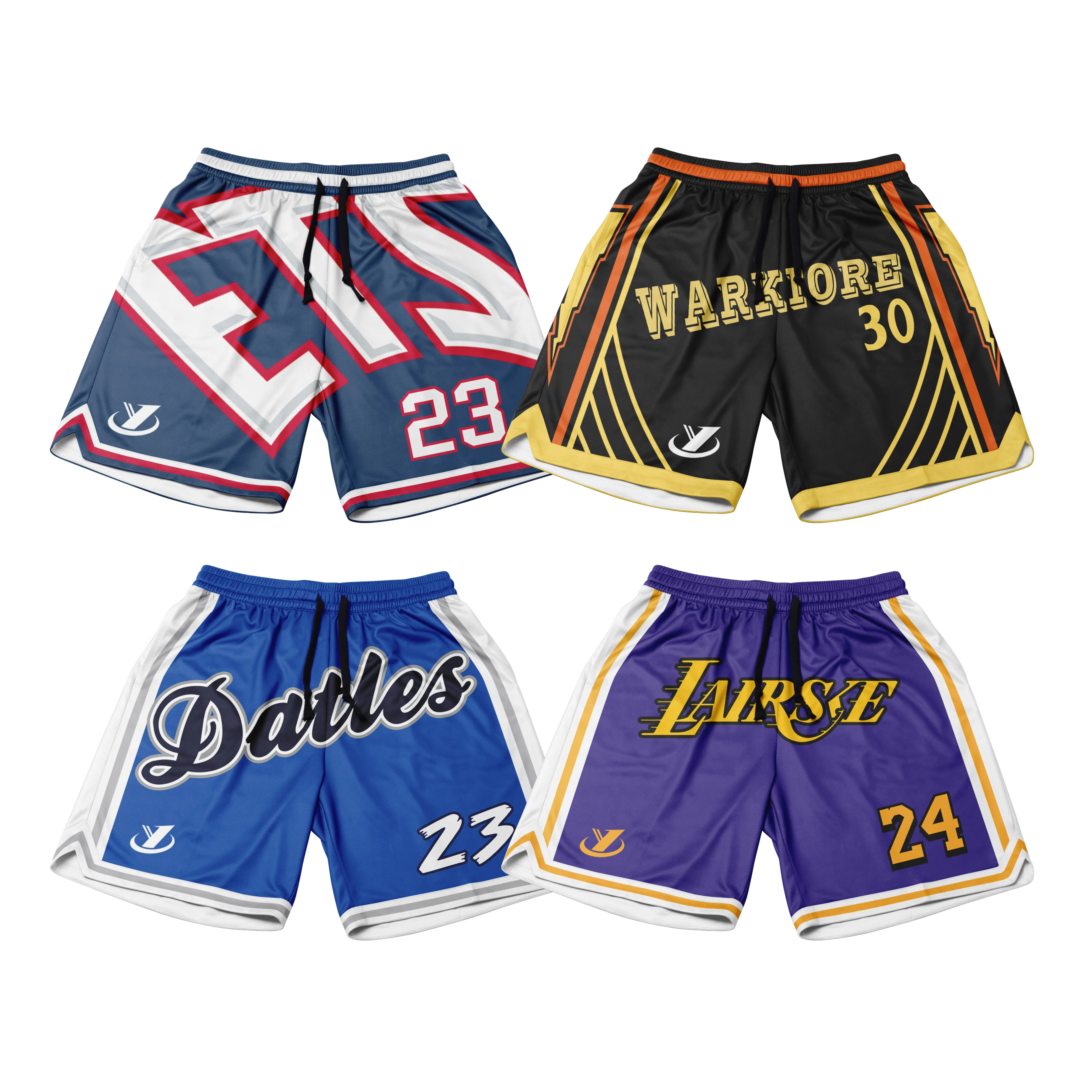 Logotipo personalizado para hombre bordado vintage pantalones cortos de baloncesto de pana Eric Emanuel pantalones cortos de baloncesto pantalones cortos de hombre de baloncesto