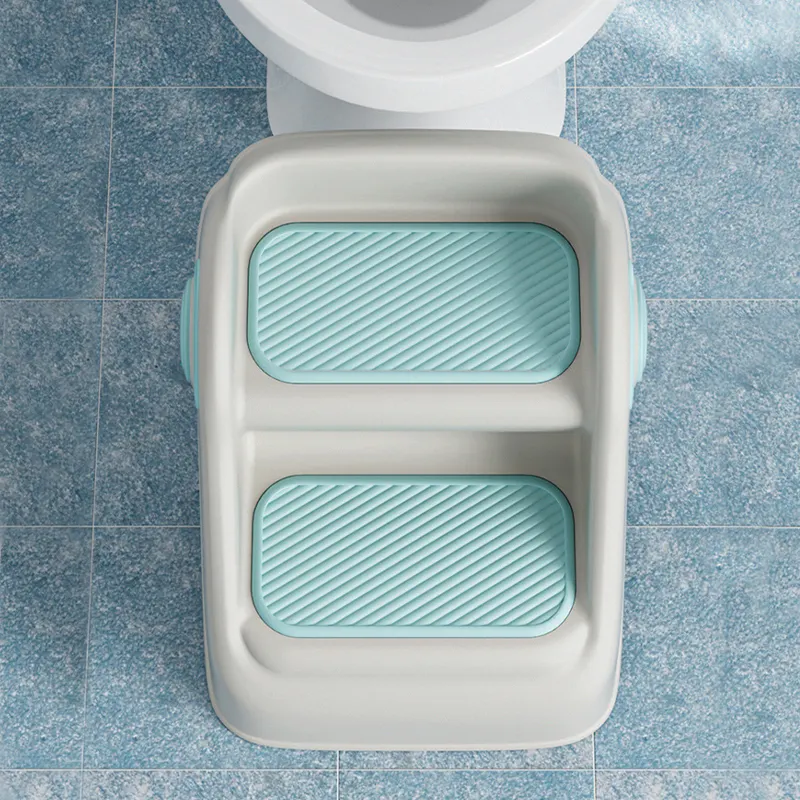 Repose-pieds de toilette pliable pour lavabo pour enfants réglable en hauteur tabouret à deux marches pour bébé avec poignées