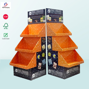 Bán buôn quảng cáo các tông bán lẻ POS đứng carton sóng giấy thiết kế mới hiển thị kệ với logo AD cho năng lượng uống - Product Image 1