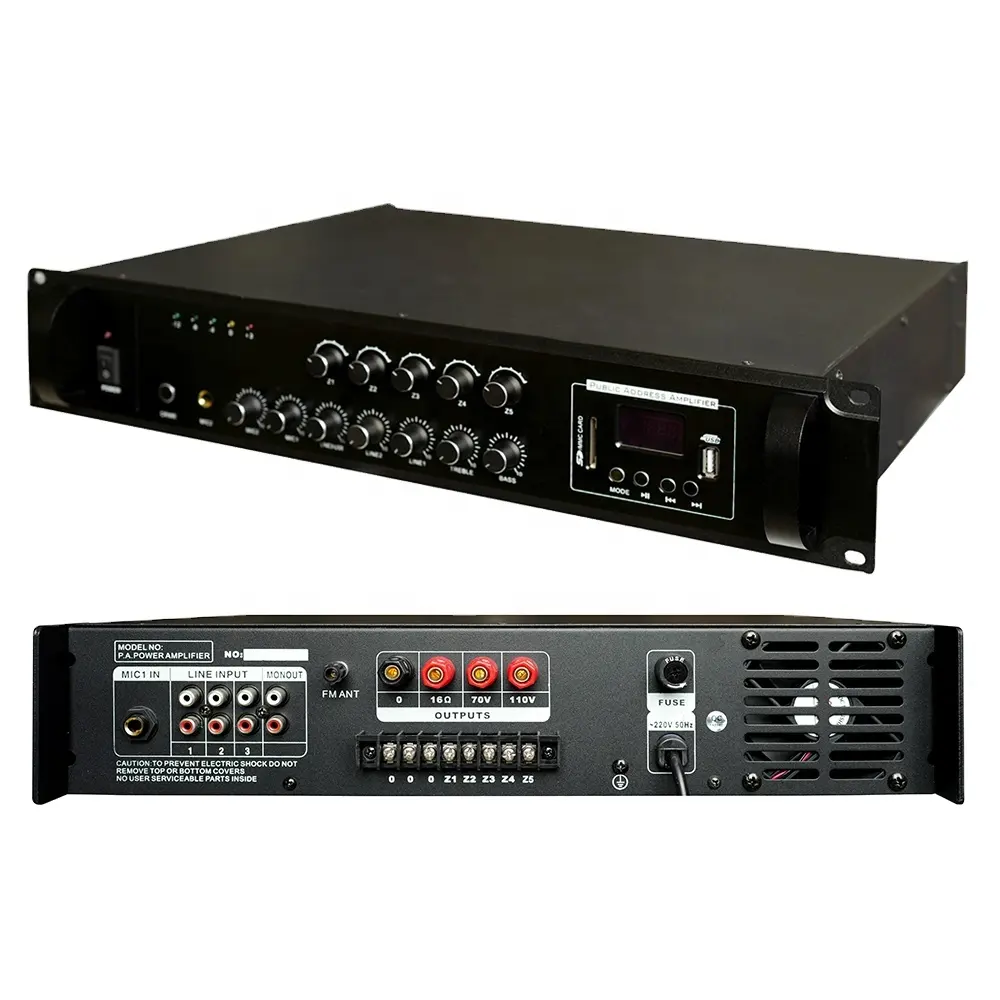 MP-VCM500 500 watt genel adres PA güçlendirici amplifikatör