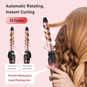 1 Inch Ceramic Automatic Curling Iron with LCD Temperature Display New Version <strong>Rotating</strong> PTC Heater Electric Source for <strong>Waves</strong> - Product Image 4