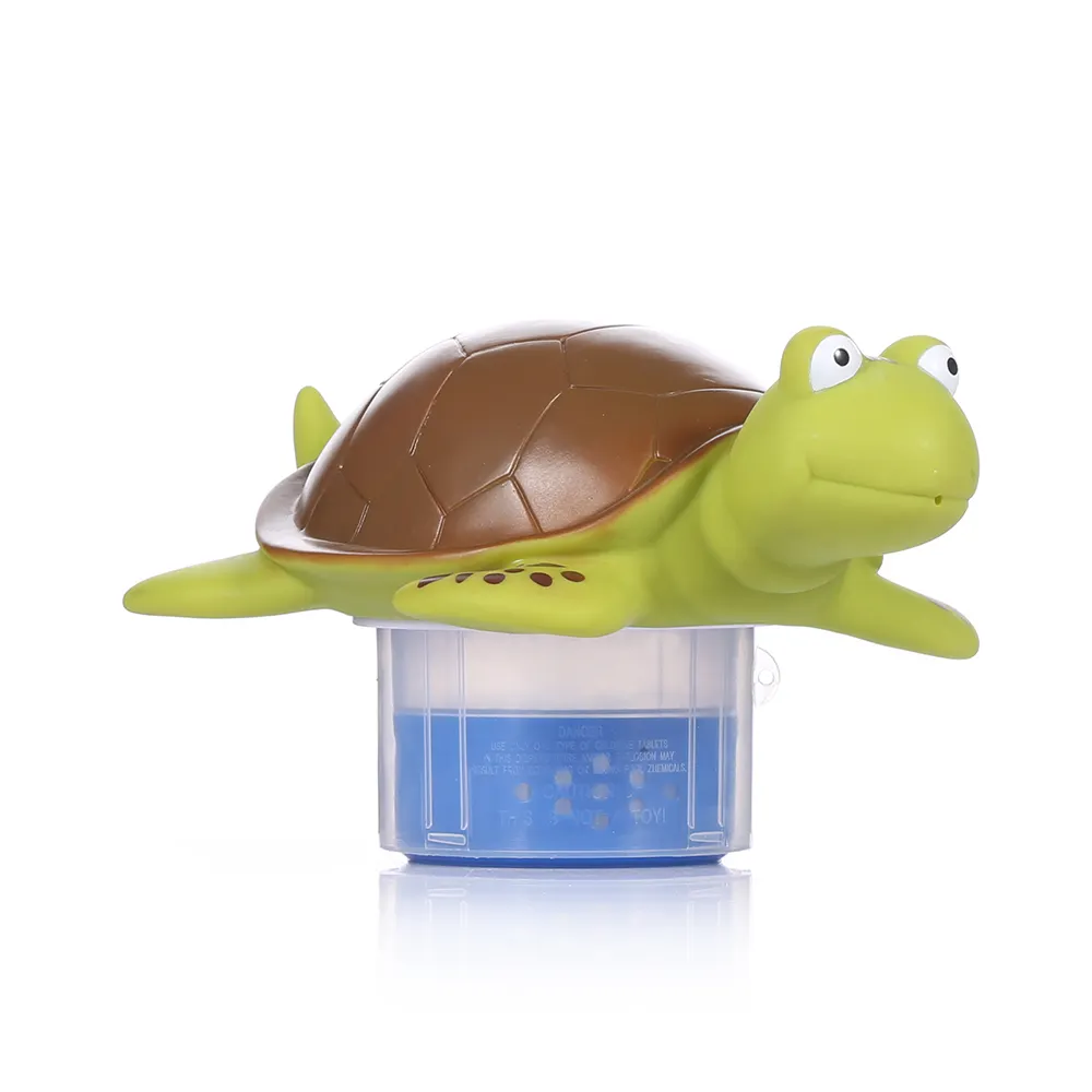 Distributeur de chlore flottant de style tortue mignonne accessoires de piscine de distributeur en plastique de piscine