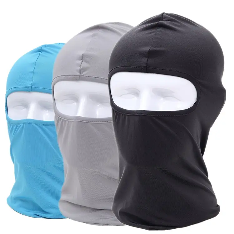 Özel Logo baskılı ipeksi hızlı kuru bir delik yaz motosiklet bisiklet Skimask Balaclava kayak maskesi kask iç astar