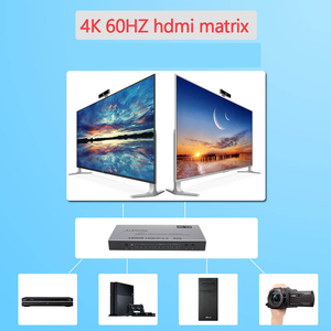 <strong>HDMI</strong> 4x2 <strong>Matrix</strong> Switch Splitter 4K@60Hz <strong>HDMI</strong> <strong>Matrix</strong> with Dual Audio Extractor with IR Remote Control Spdif for HDR HDCP <strong>2</strong>.<strong>2</strong> - Product Image 4