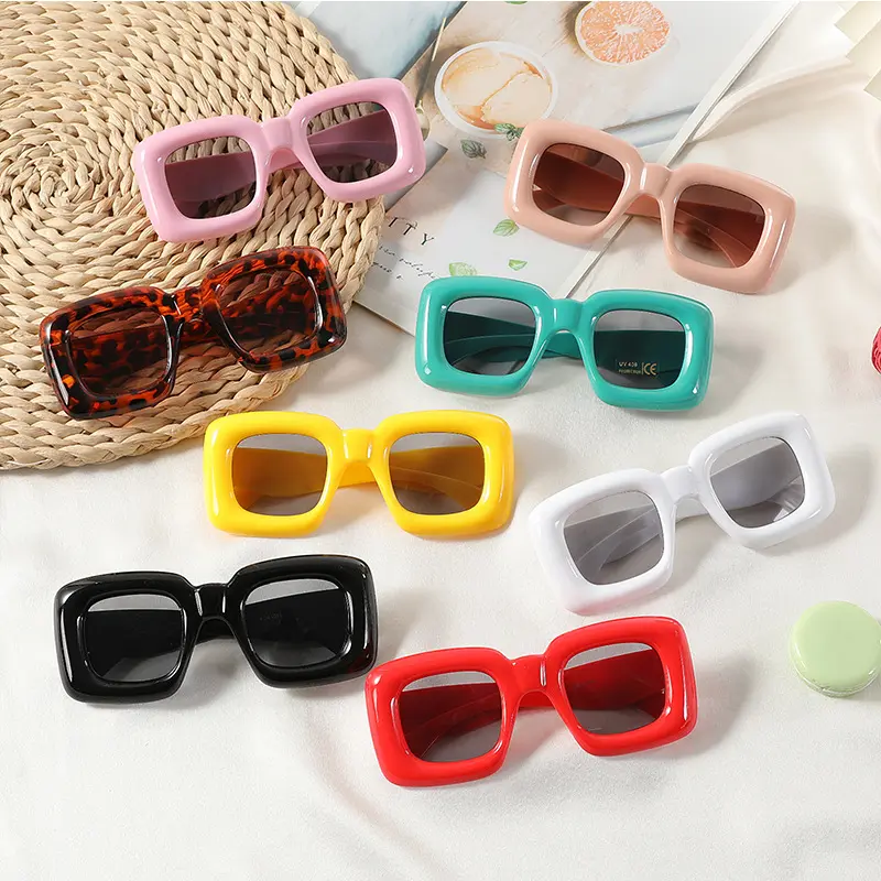 Hot Sale Kids Sun Glasses Baby crianças óculos de sol sensação inflável ampla moldura quadrada óculos miúdo