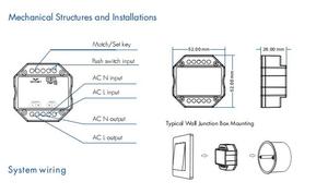 Skydance SS-B (WZ) ZigBee 3,0 & RF умный переключатель переменного тока Tuya приложение Облачное управление голосовым управлением настенный фазовый выключатель Zigbee - Product Image 5