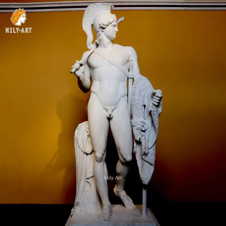 Tamanho de vida ao ar livre mármore clássico nude homem grego figura escultura