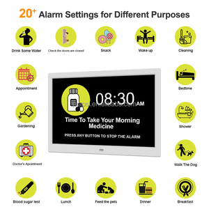 Đa chức năng màn hình lớn 15.6 inch ứng dụng điện thoại di động Kỹ Thuật <span class=keywords><strong>S</strong></span>ố lịch ngày đồng hồ thời tiết hiển thị cho chứng mất trí nhớ hoặc <span class=keywords><strong>Alzheimer</strong></span> người cao tuổi - Product Image 2