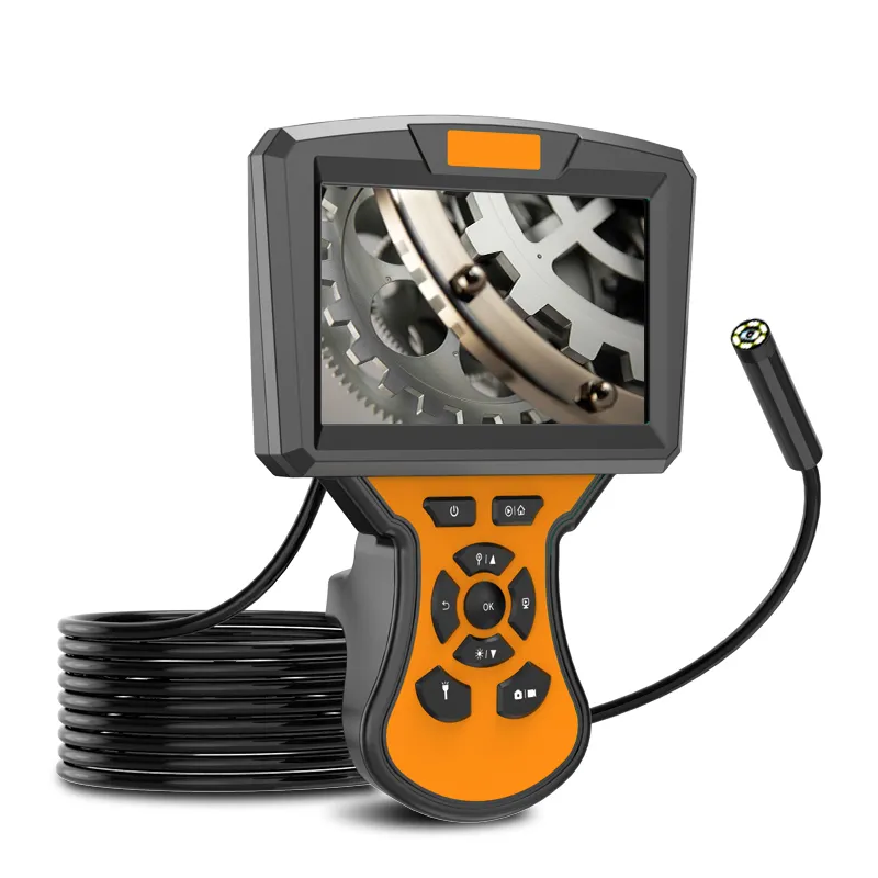 Telecamera per endoscopio industriale portatile HD 1080P schermo LCD da 5 pollici telecamera a serpente 1 metro telecamera per ispezione boroscopio singola/doppia lente