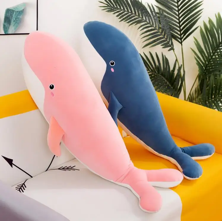 2023 Nova Chegada Baleia Azul Travesseiro De Pelúcia Brinquedos Animais Recheados Sea Life Tubarão Travesseiro Oceano Brinquedo De Pelúcia