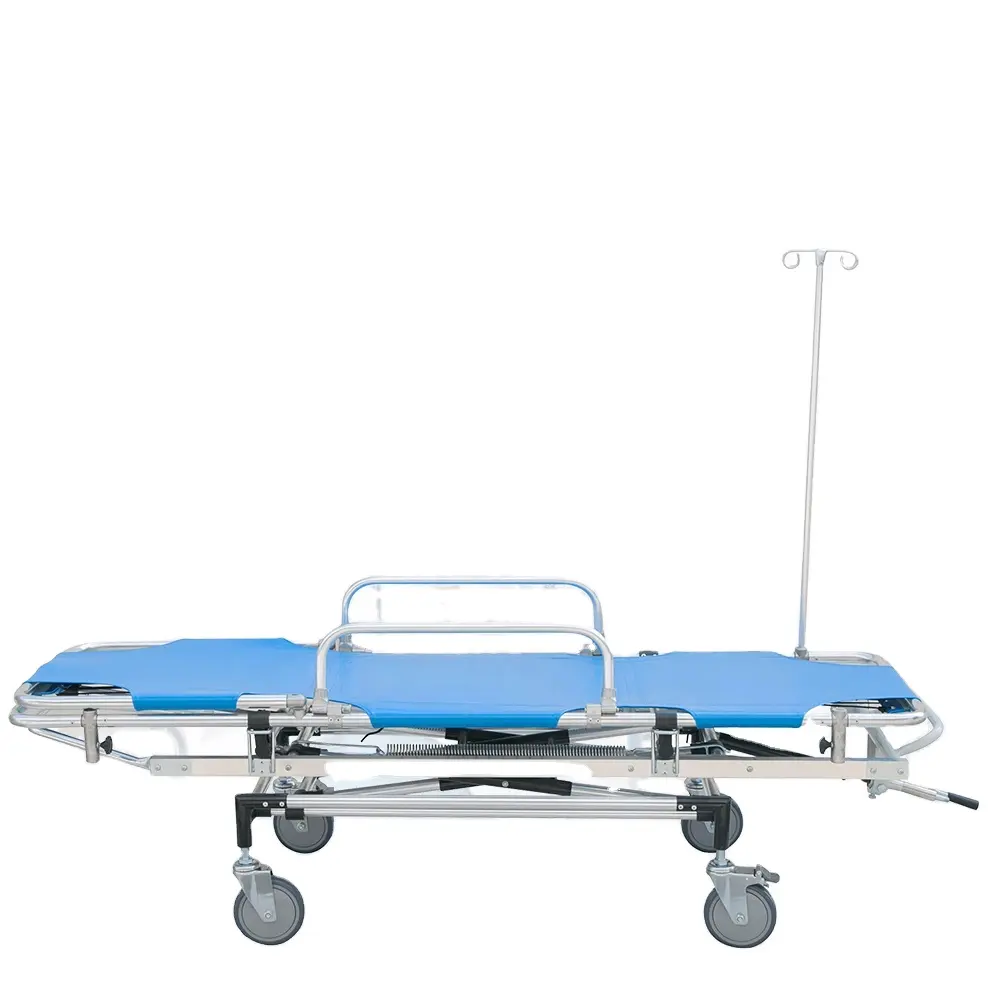 Cama de entrega de hospital Sala de emergencias para pacientes Cama de rescate de aleación de aluminio Ambulancia ajustable Cama médica Hospital