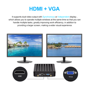 コアI3 I5 I7 4005U 5005U 5300U 550000UパーソナルオフィスデスクトップHTPC Fanless Linux UbuntuミニPC頑丈産業用コンピュータ - Product Image 5