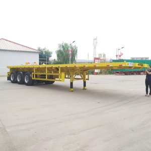 12.5M 30吨双轴二手平板拖车集装箱自动升降器拖拉机用集装箱拖车 - Product Image 2