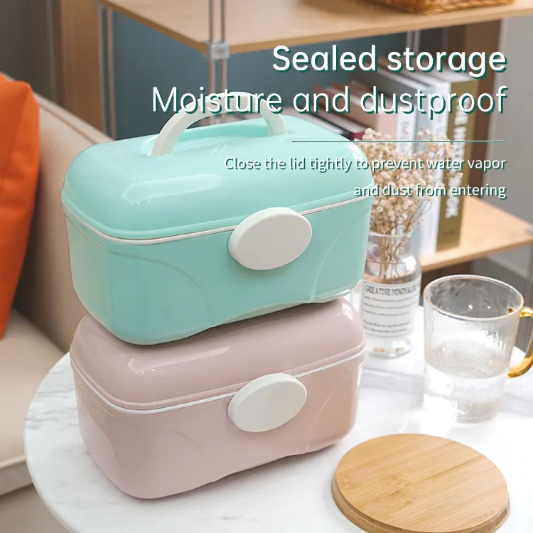 Factory Multipurpose portable plastic organizer storage box medicine chest with handle
