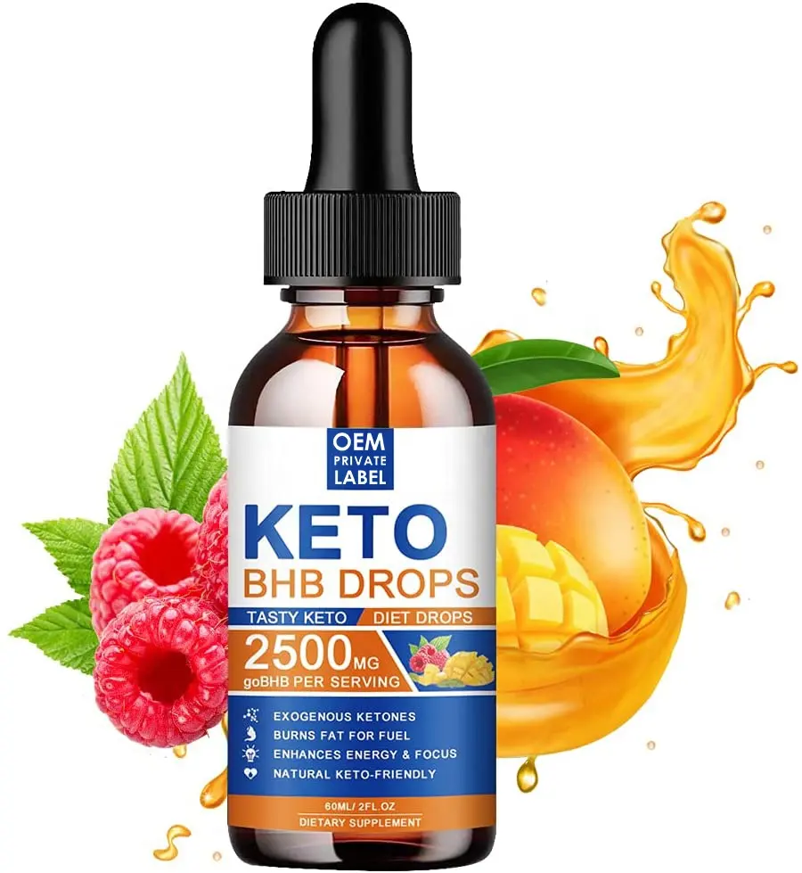 Venta al por mayor Keto Diet Drops Cetonas Quemador de Grasa Supresor del Apetito Píldora Adelgazante Vitamina Pérdida de Peso Gotas para Mujeres y Hombres