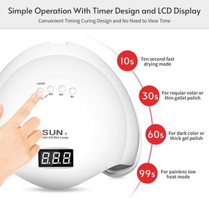 Lámpara de uñas UV barata 48W secador de uñas Gel esmalte de uñas curado LED luz UV con 4 temporizadores Sensor automático pantalla LCD profesional - Product Image 2