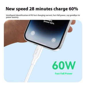 PD60W สายข้อมูลแบนชาร์จเร็วสำหรับ iOS สำหรับ iPhone และเครื่องสแกนเนอร์ใช้ได้กับโทรศัพท์มือถือ Apple และ Huawei - Product Image 3