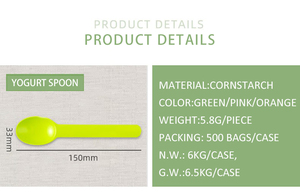 Chất Lượng Tốt Phân Hủy Sinh Học Đầy Màu Sắc Kích Thước Nhỏ Thực Phẩm Muỗng Nếm Thìa Kem Scoop Nếm Muỗng Màu Mini - Product Image 2
