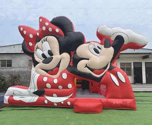 Beliebteste PVC Mickey Mouse Jump aufblasbare Burg für Kinder im Freien spielen und Wasser rutschen zu Hause