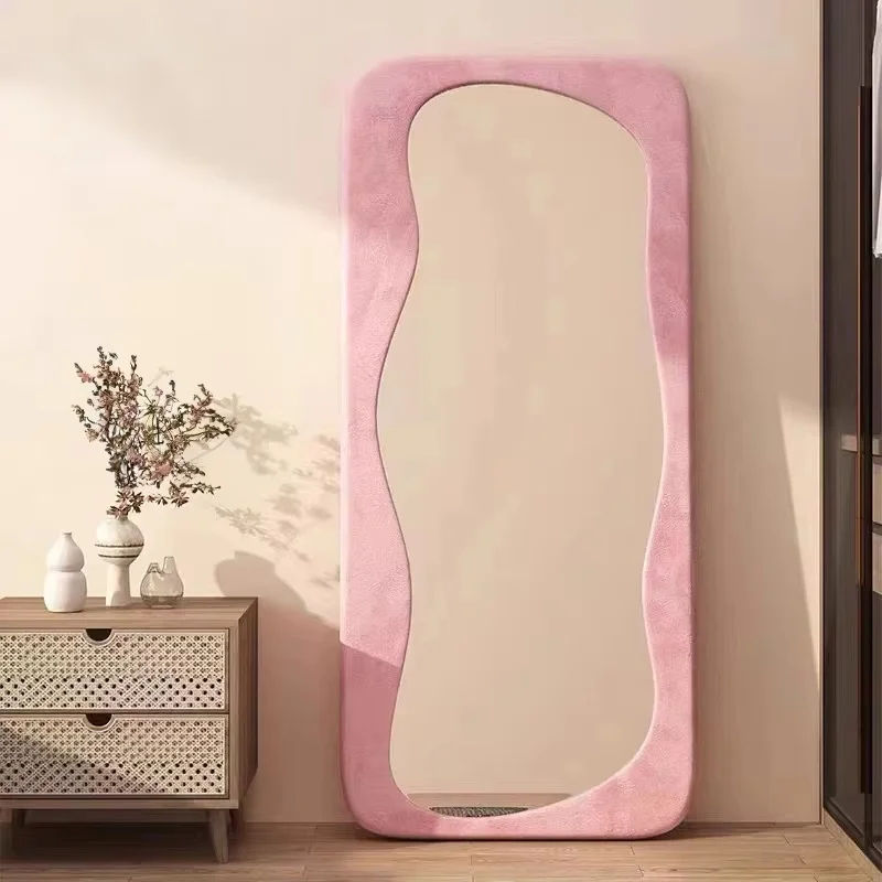 Style6กระจกสีชมพู + ผ้าสักหลาดอ่อนแบบพรีเมี่ยม