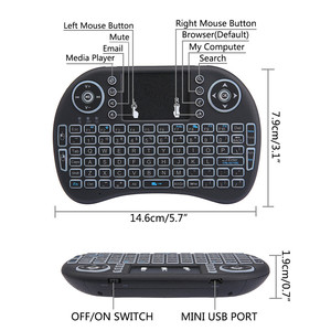 Tastiera da gioco retroilluminata RGB ricaricabile I8 per Xiaomi Pad TV Box telecomando Touchpad 2.4G Wireless Air Mouse Mini tastiera - Product Image 4