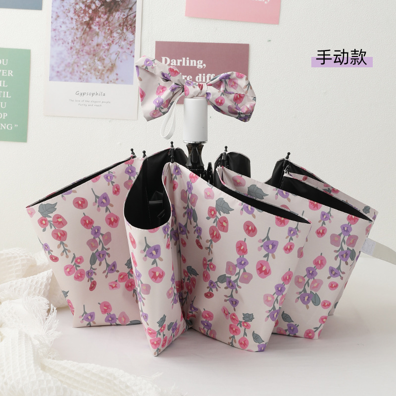 Manual nine-in-on - pink and purple small floral pattern