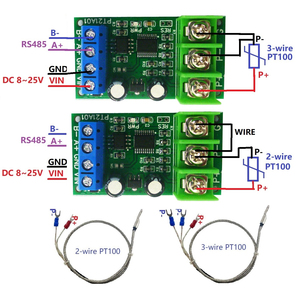 RS485 PT100 RTD termopar Celsius Fahrenheit Medición de temperatura amplia Modbus Rtu módulo Sensor de temperatura - Product Image 2