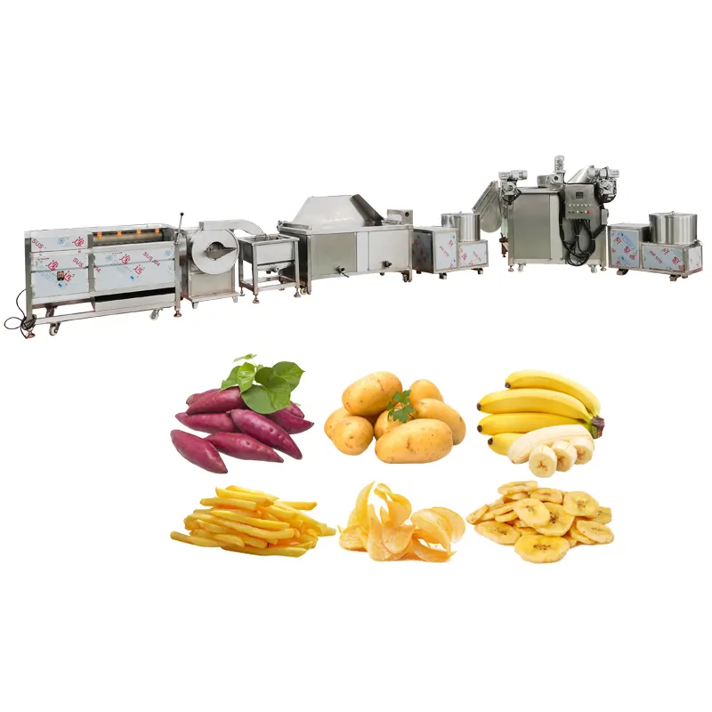 Máquina de línea de procesamiento de Chips de plátano, alta calidad, Comercial