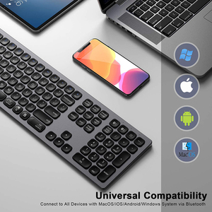 BT 3.0 5.0 <strong>Keyboard</strong> Multi-Device Rechargeable <strong>Keyboard</strong> Aluminum <strong>Wireless</strong> Type-C Rechargeable <strong>Keyboard</strong> 110 Keys - Product Image 4