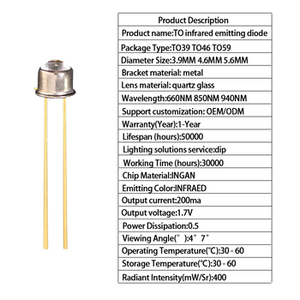 To46 405nm 150MW Sensor de temperatura Salida digital Semiconductor Láser Diodo Sensor infrarrojo Diodo Láser 5V Azul - Product Image 2