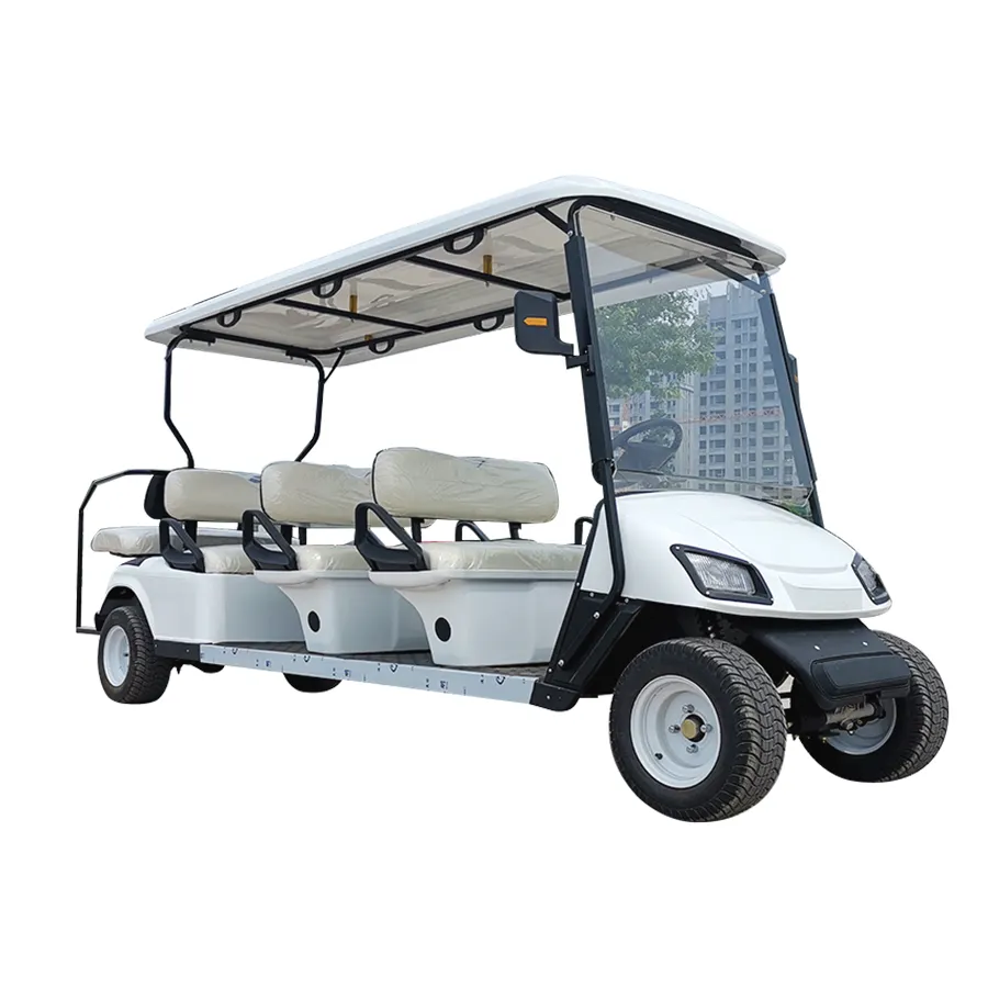 Carrinho de golfe chinês Buggy elétrico 6 + 2 assentos 8 lugares 48v/72V Bateria de lítio Carro de golfe O mais vendido em 2024