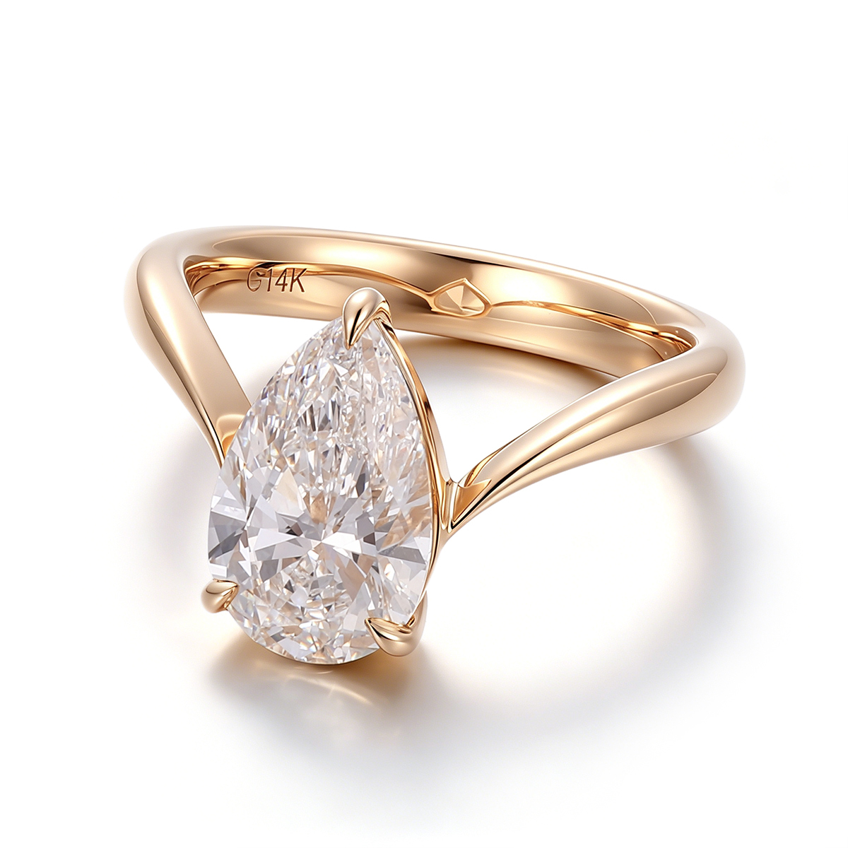 Bague en argent 925 avec diamant de laboratoire