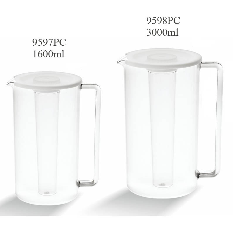 Barware 1140ml Unbreakable Ice Lip Jug with Spout Plastic Beer Pitcher 43oz Polycarbonate Beer Jug