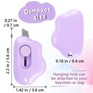 Mini Cloud Box <strong>Cutter</strong> Utility Retractable Art Knives Letter Opener Envelope Slitter with <strong>Key</strong> Chain Hole - Product Image 5
