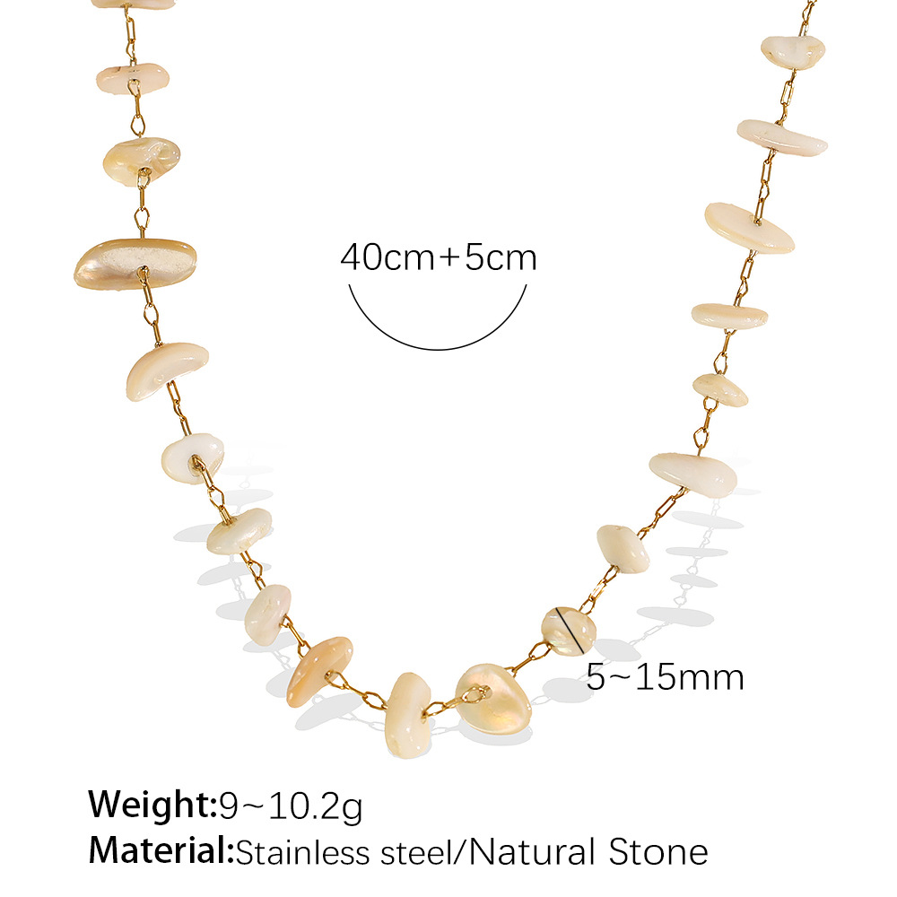 XL374LCG Light Brown Stone Gold Necklace