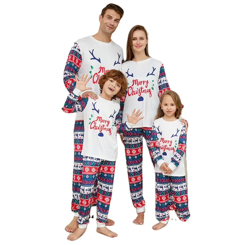 مقاس الولايات المتحدة مجموعة بيجامات عائلية للحليب والكريسماس ملابس نوم نسائية وملابس حيوانات أليفة بيجامات للأطفال