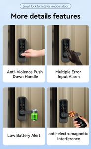 Tuya App Smart Lock for Steel Doors Fingerprint <strong>Password</strong> WiFi Access Aluminum Alloy Peephole Camera for Home <strong>Security</strong> <strong>Code</strong> Type - Product Image 5