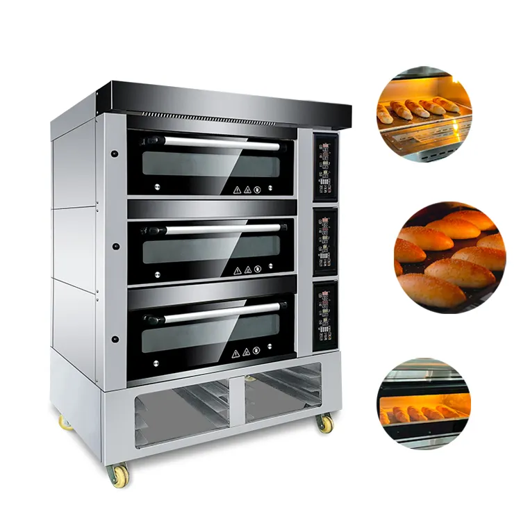 Equipamento Comercial Industrial De Cozimento Forno De Pizza Madeira Fogo Pão Bolo De Cozimento Padaria Forno Elétrico De Deck De Gás Com Vapor