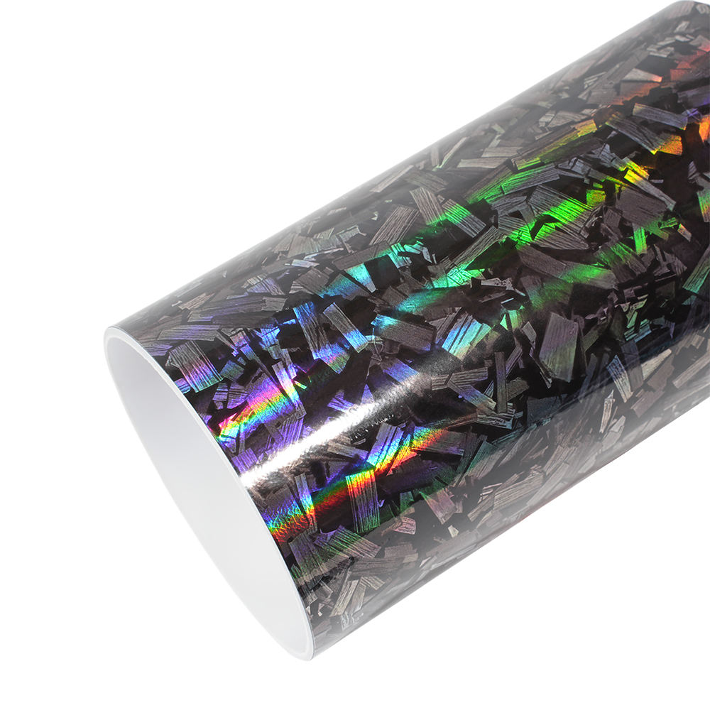 PET Laser Forged Carbon Fiber silver