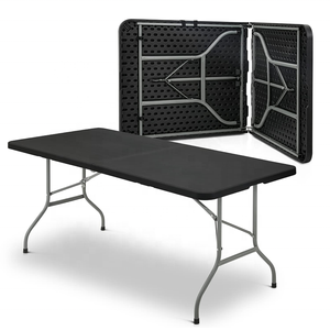 Bộ 6 bàn ăn gấp di động cho các bữa tiệc ngoài trời và các sự kiện bằng kim loại thép và nhựa xây dựng cho ăn uống - Product Image 1