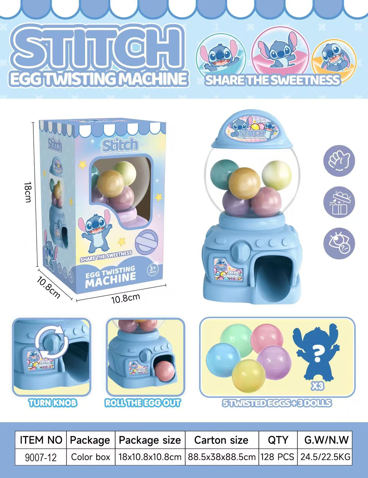 Machine à gashapon bonbons 9007-12 points