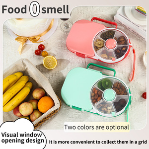 2 Pieces Clear PINK <strong>GREEN</strong> Portable Divided Veggie Storage <strong>Box</strong> Reusable Dinner Fruit Platter and Dip Snack Kid Lunch <strong>Box</strong> - Product Image 4